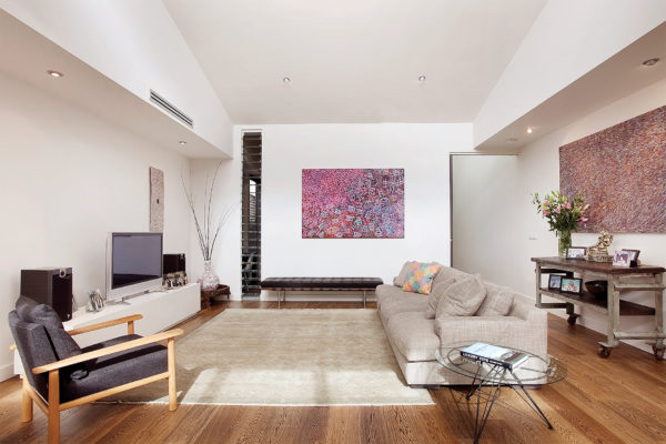 Elm Living South with Royal Oak Floors creating a warm ambiance