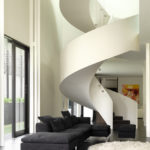 Sleek and modern interior showcasing Royal Oak Floors in a neutral tone