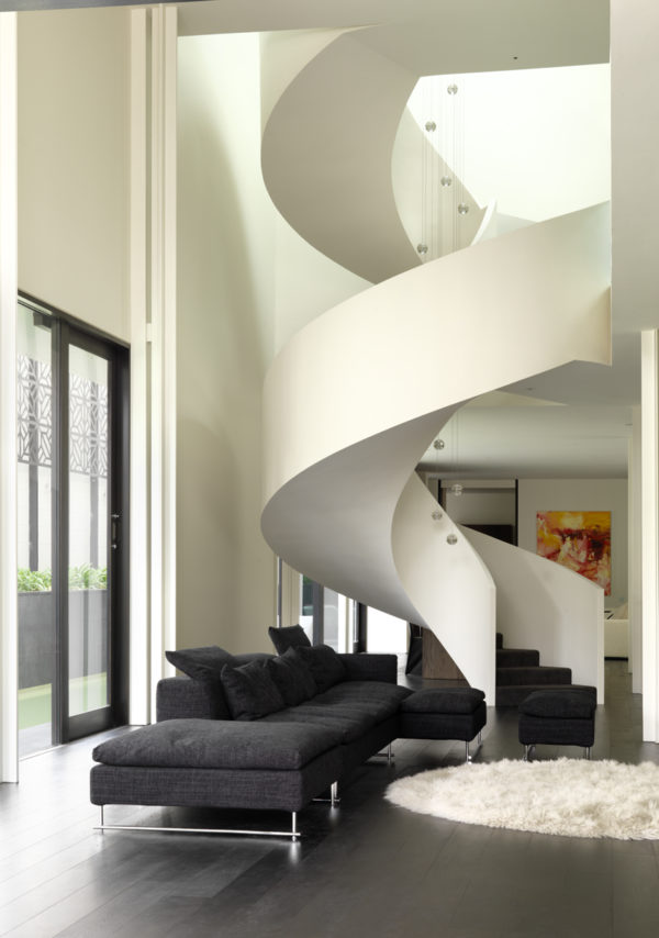Sleek and modern interior showcasing Royal Oak Floors in a neutral tone