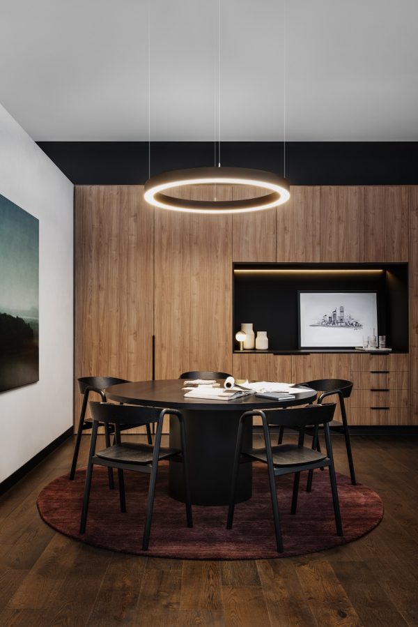 Modern office space featuring Royal Oak Floors in a natural finish