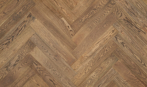 smoked and black herringbone engineered oak timber flooring