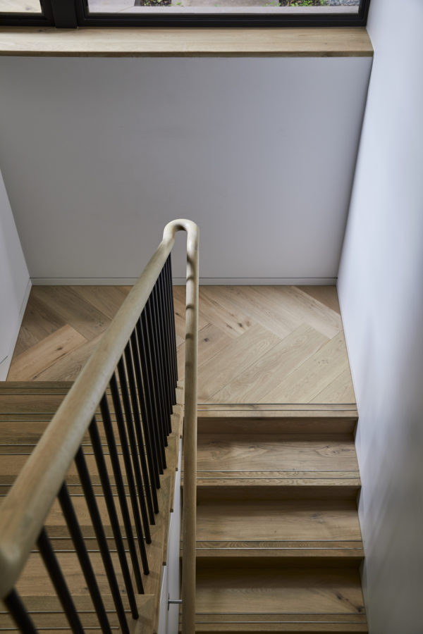Architectural interior view of a modern space with Royal Oak floors.